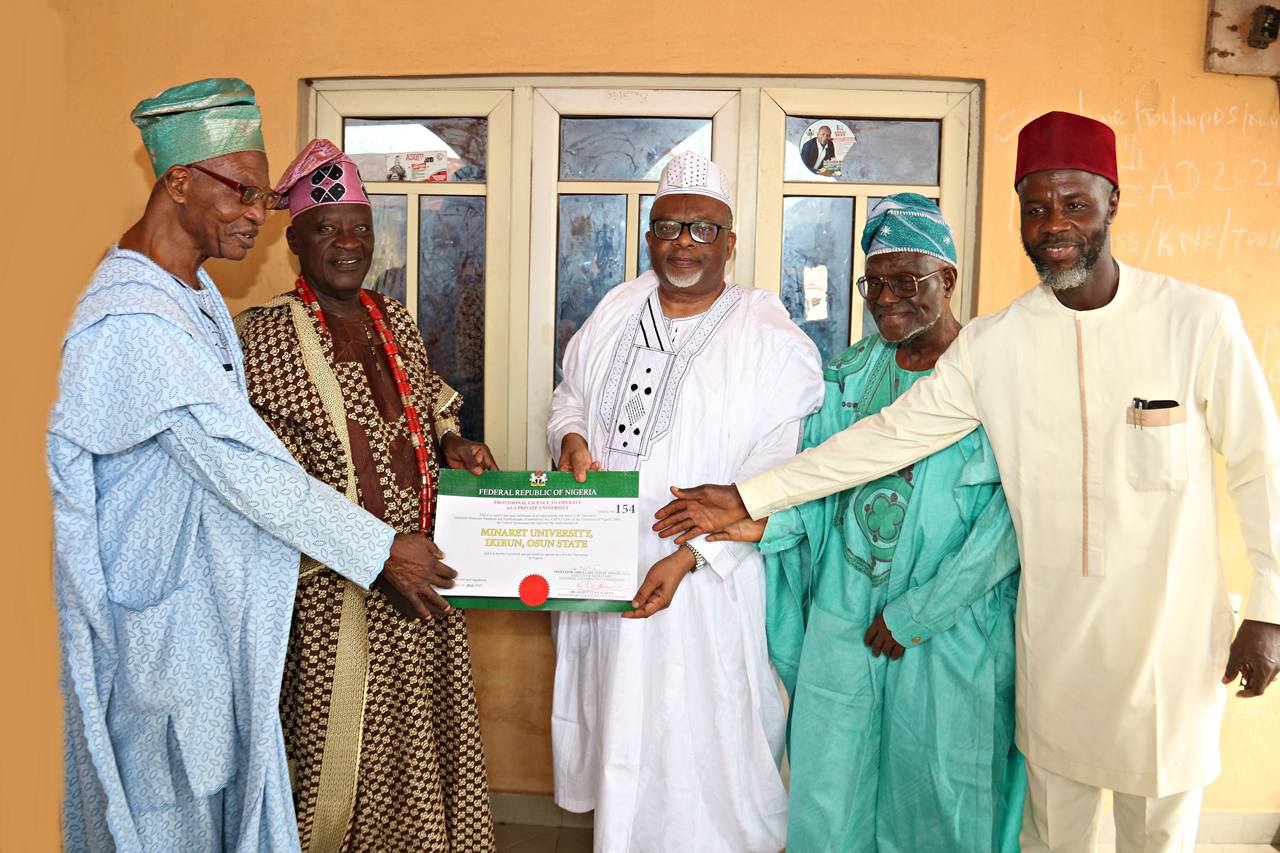 Minaret University License Presented to National Ikirun Progressive UnionIkirun, Osun State — May 3, 2025