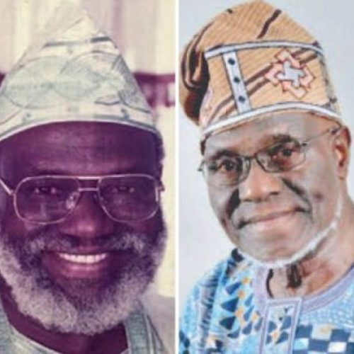 PRESIDENT BUHARI HAILS PIONEER NLC LEADER, HASSAN ADEBAYO SUNMONU, TWIN BROTHER AT 80